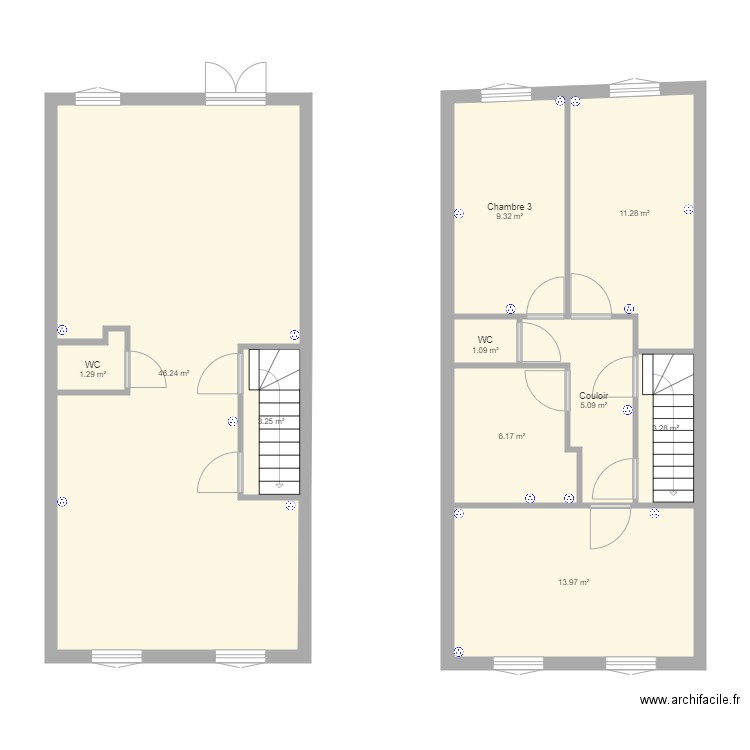 Plan electricité R2 R3. Plan de 0 pièce et 0 m2