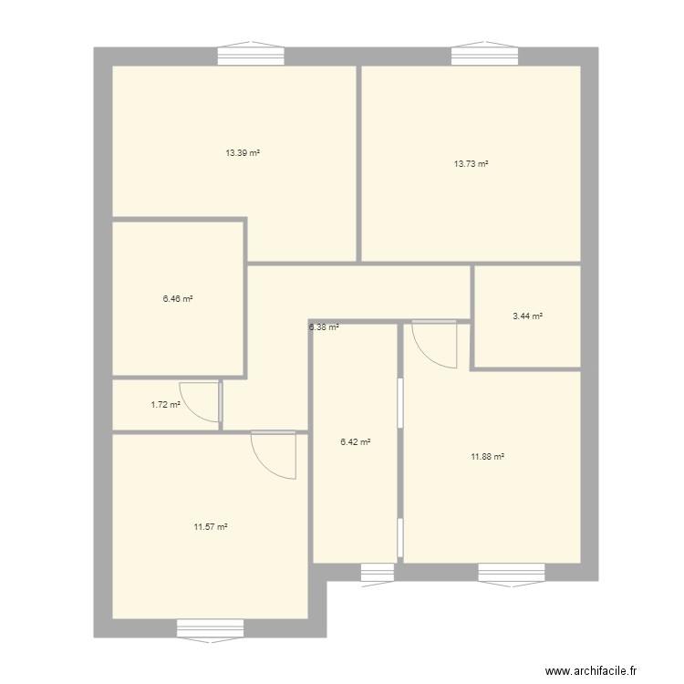 etage cote . Plan de 0 pièce et 0 m2