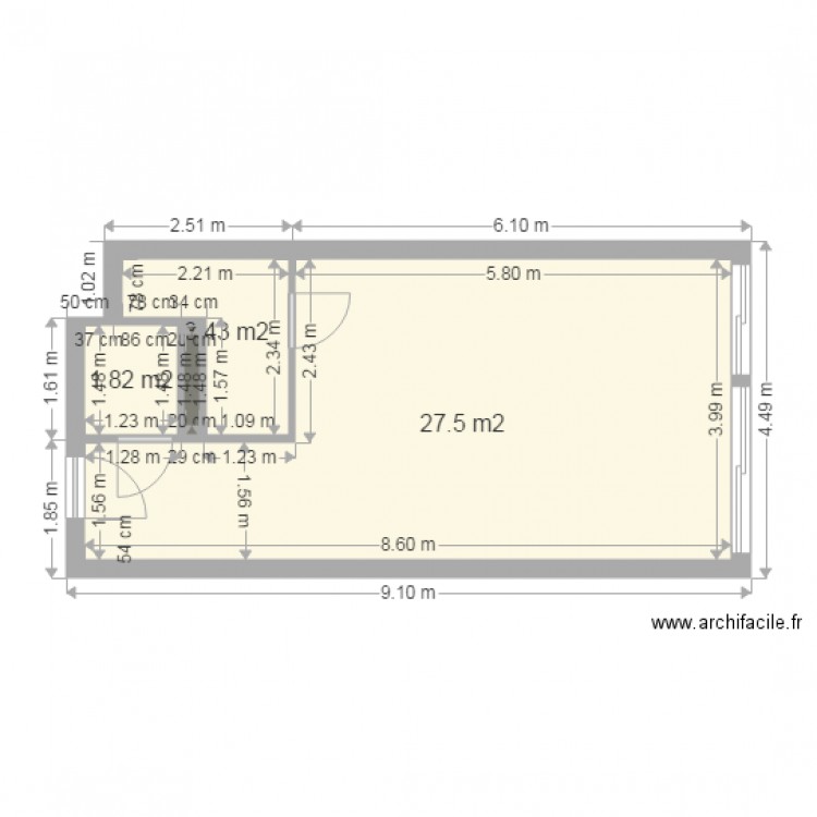 palmosa studio rien. Plan de 0 pièce et 0 m2