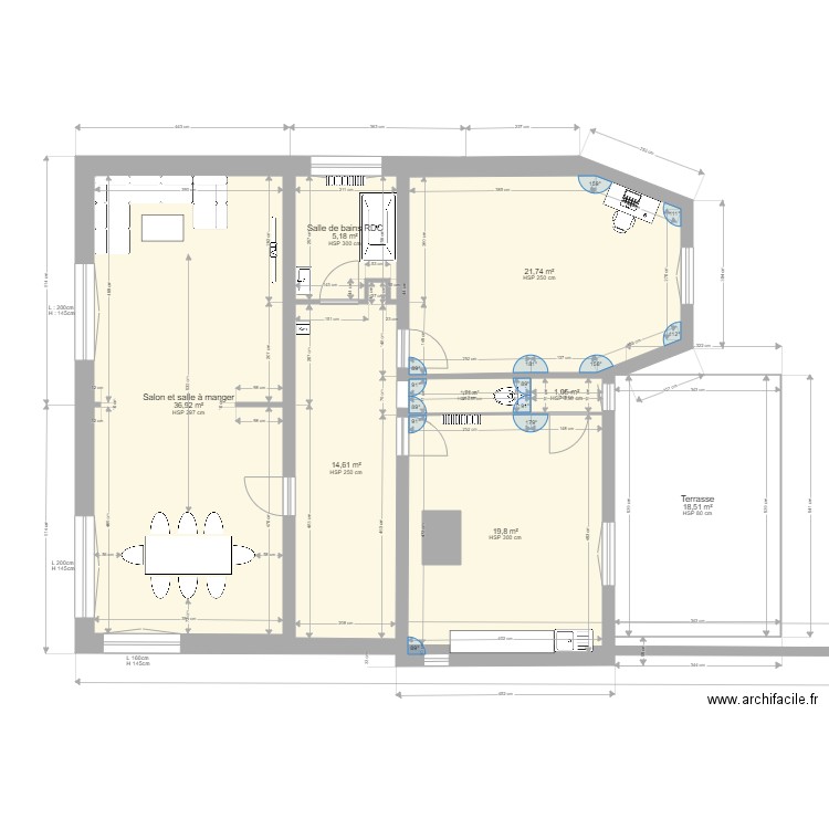 Plan maison RDC et 1er étage. Plan de 0 pièce et 0 m2