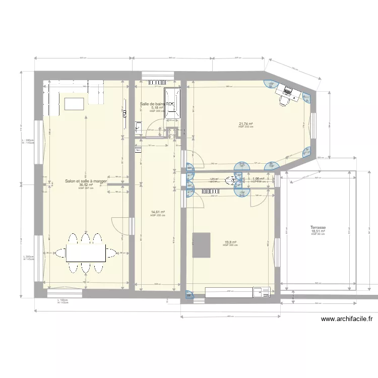 Plan maison RDC et 1er &eacute;tage. Plan de 