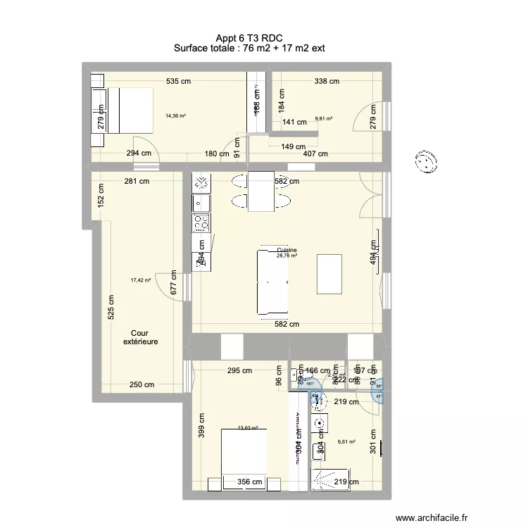 Appt 6 RDC T3 (billard). Plan de 