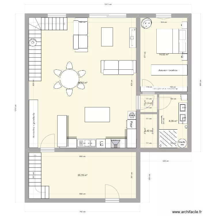 Maison Bas Bleury. Plan de 