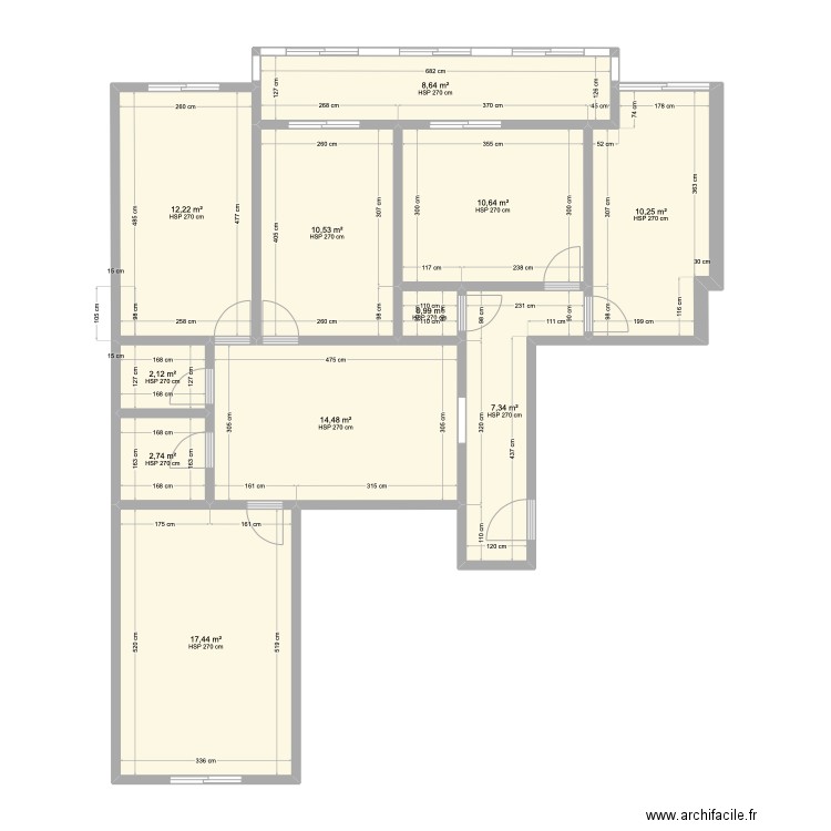 planta Queluz. Plan de 11 pièces et 97 m2