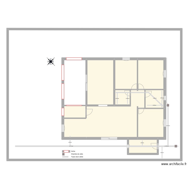 Vilafortuny - Plan plomberie - FR. Plan de 12 pièces et 504 m2