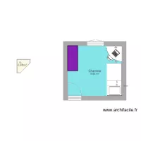 Chambre 10 m2 lit de c&ocirc;t&eacute; bis