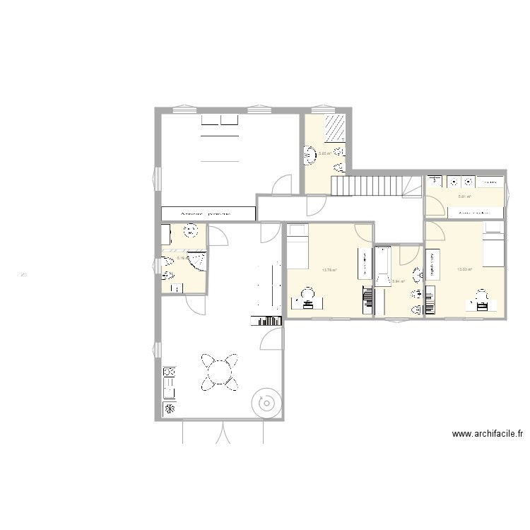 rez de chaussée mars. Plan de 0 pièce et 0 m2