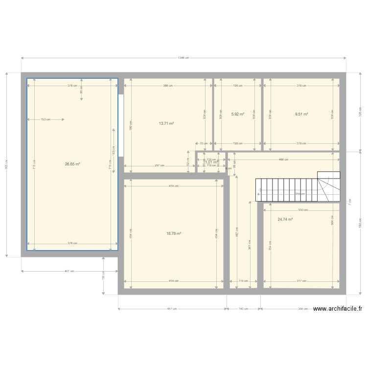 détail pièces de vie déclinaison 1. Plan de 0 pièce et 0 m2