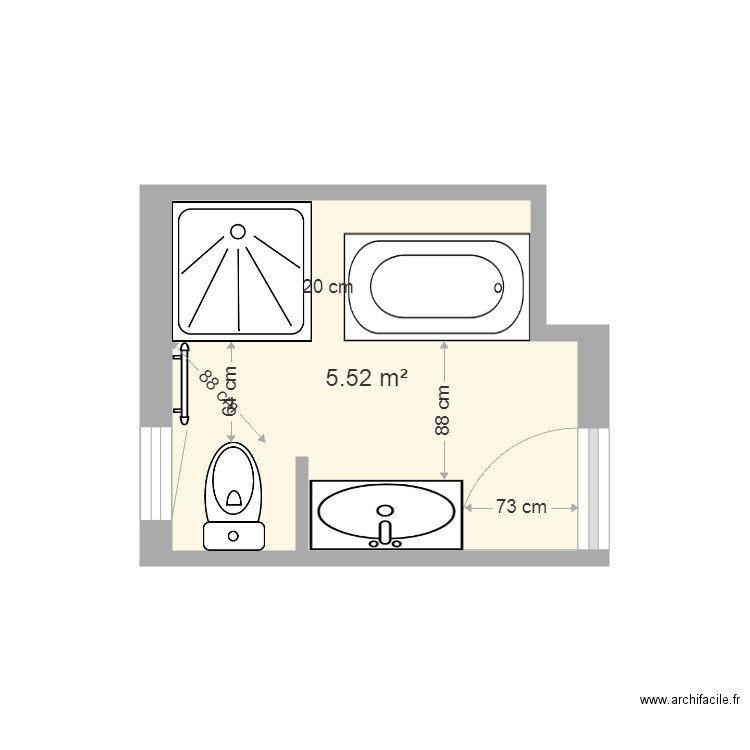 salle de bain . Plan de 0 pièce et 0 m2