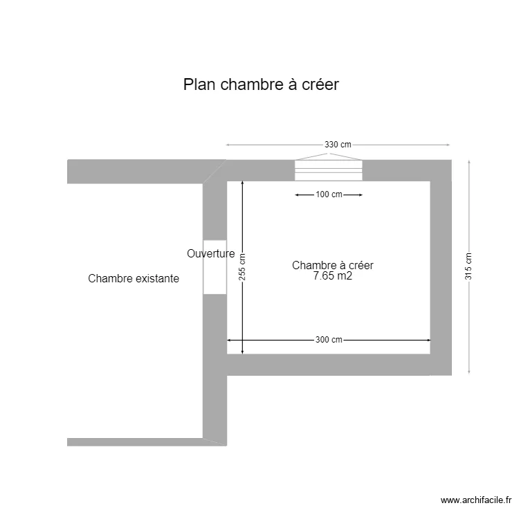 Plan murs extension chambre. Plan de 