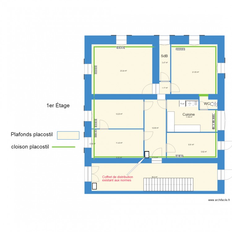 1er Etat des lieux. Plan de 0 pièce et 0 m2