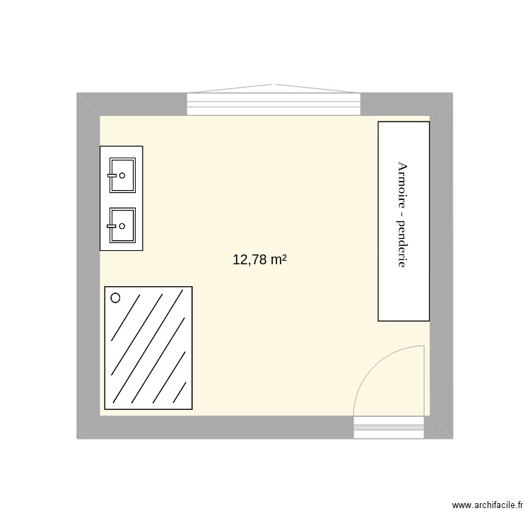 salle de ain maison. Plan de 1 pièce et 13 m2