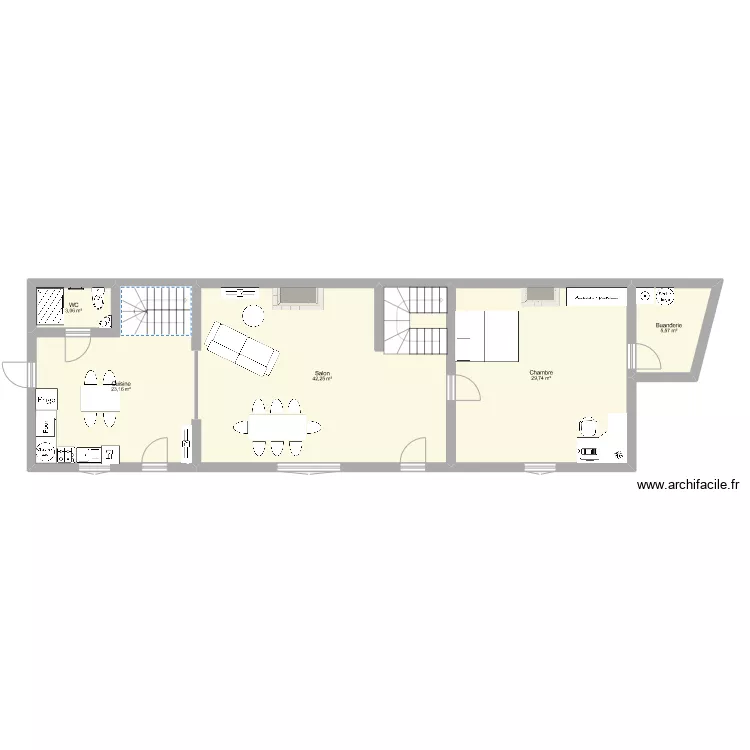 Plan Patis 1 maison V1. Plan de 