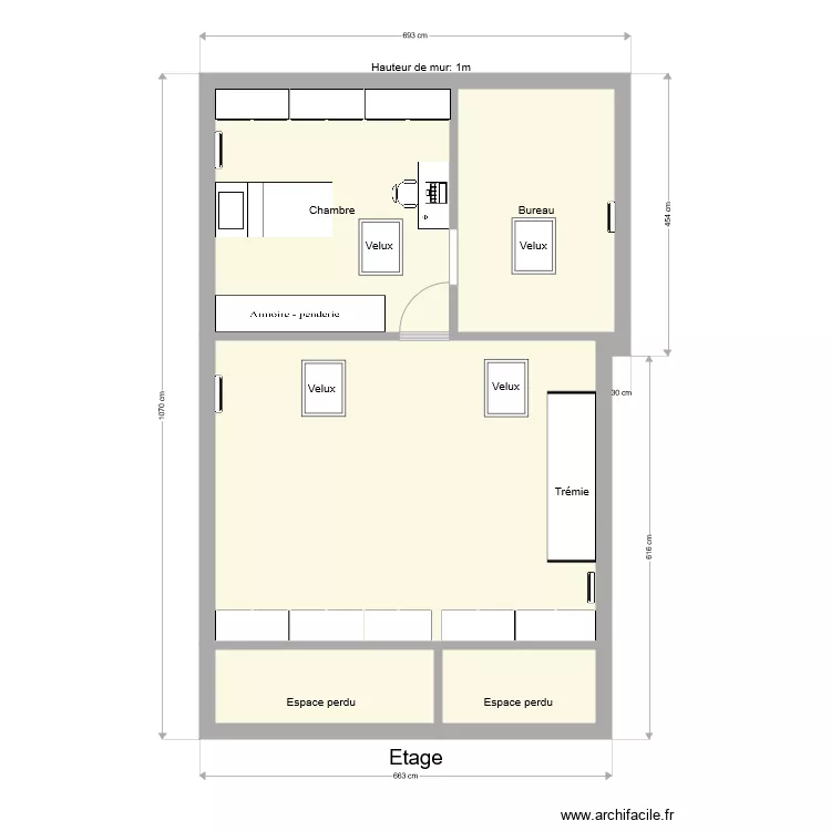 Etage futur. Plan de 