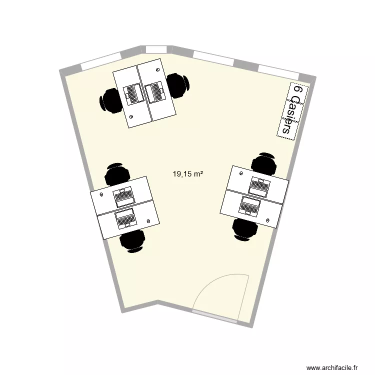 Bureau 514 avec bureaux en 120 V2. Plan de 