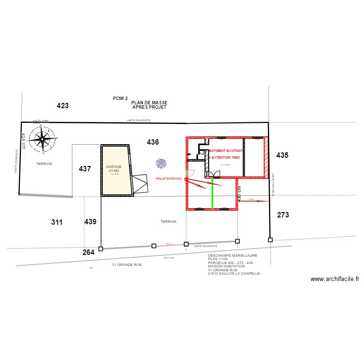 PCMI 2 PLAN DE MASSE FINAL. Plan de 0 pièce et 0 m2