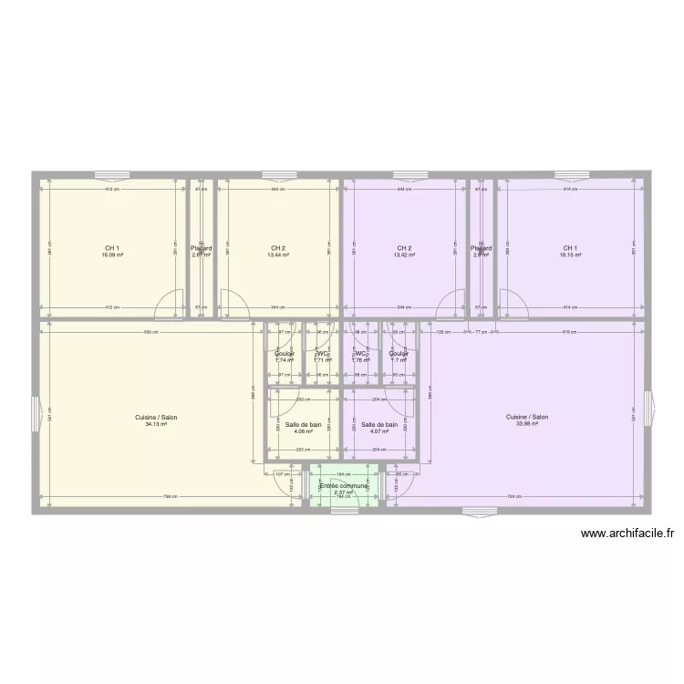 Appartements Balcon 2. Plan de 
