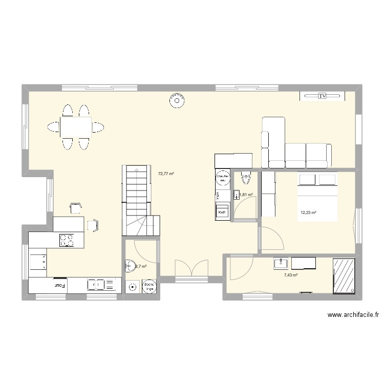 Célia-5. Plan de 5 pièces et 97 m2