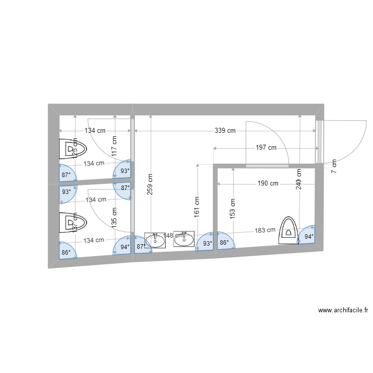 vacheron 2. Plan de 3 pièces et 12 m2