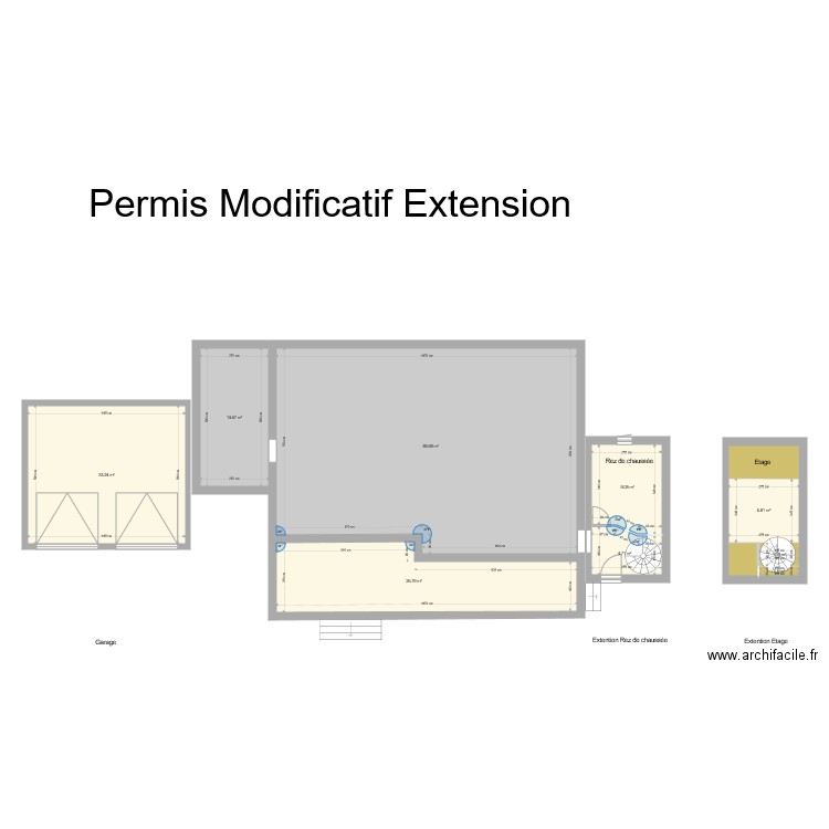 Permis Modificatif extension. Plan de 0 pièce et 0 m2