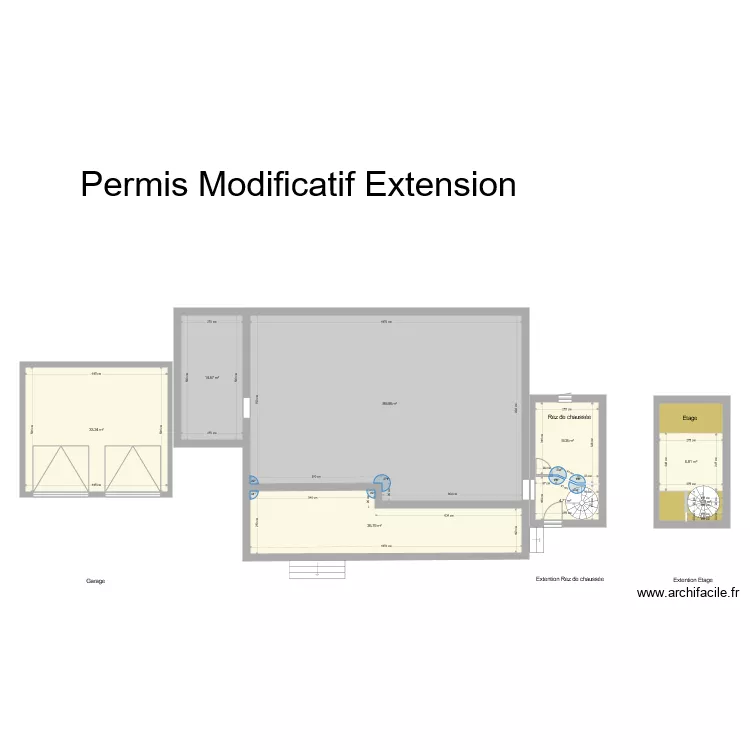 Permis Modificatif extension. Plan de 