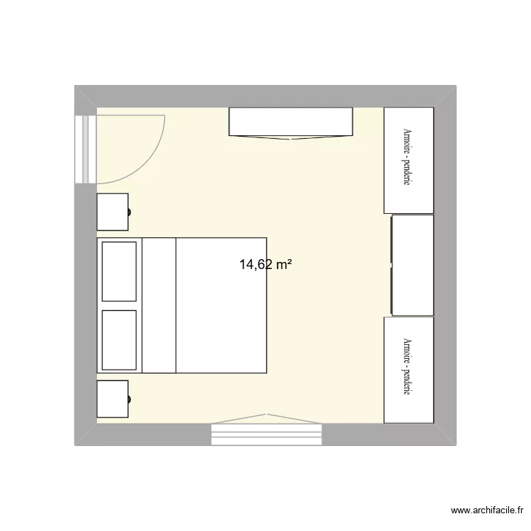 Chambre parentale. Plan de 1 et 15 m² Chambre parentale. Plan de 1 et 15 m²