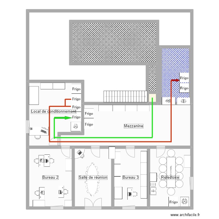 Reprobiol Ouffet niveau 1 Projet Filling et Lyo Flux 1 flux 06. Plan de 10 pièces et 180 m2