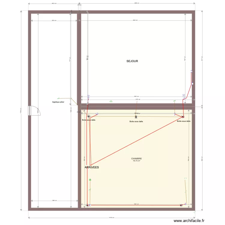 logis elec chambre bas et salon final. Plan de logis elec chambre bas et salon final. Plan de