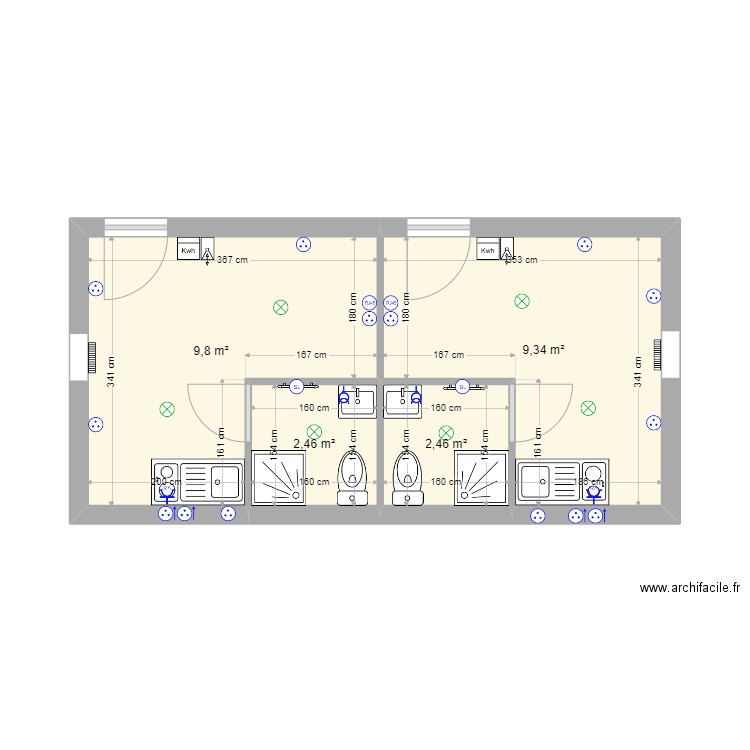 studio. Plan de 0 pièce et 0 m2