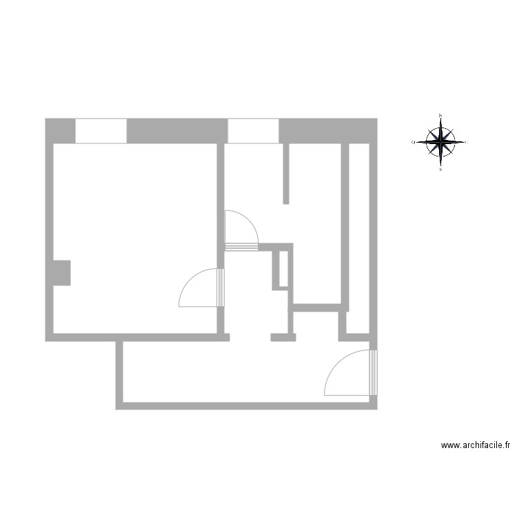 Cave. Plan de 2 pièces et 19 m2