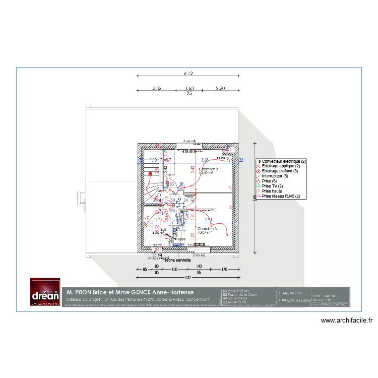 piton gence &eacute;tage. Plan de 