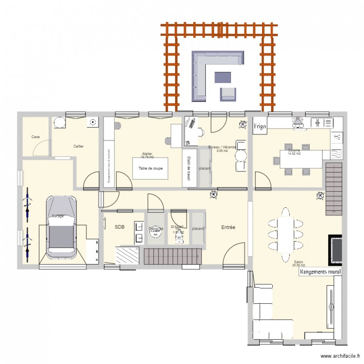 maison longère. Plan de 0 pièce et 0 m2