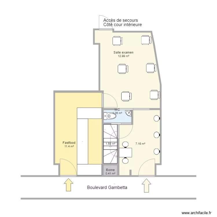 Salle examen3. Plan de 