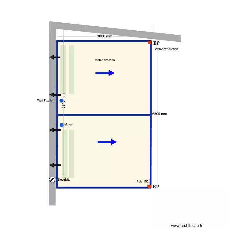 6800*3800 Steven taft. Plan de 2  et 21 m²