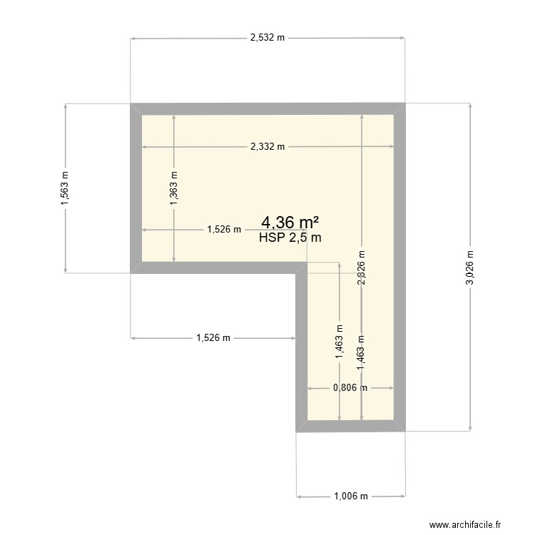 HAMELIN. Plan de 1 pièce et 4 m2