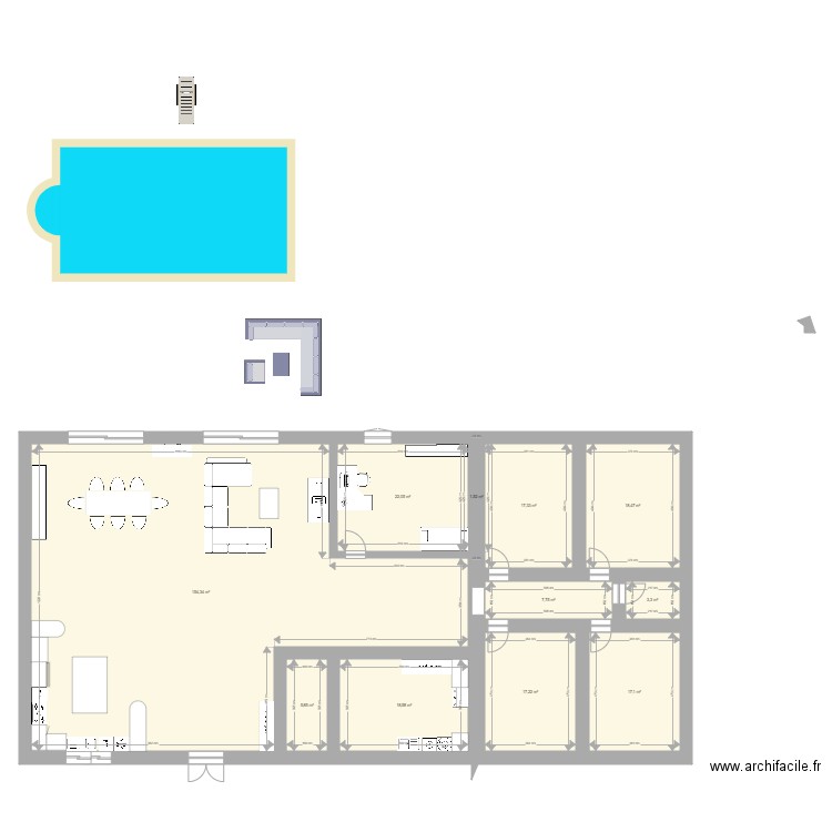 Maison 1. Plan de 11 pièces et 284 m2