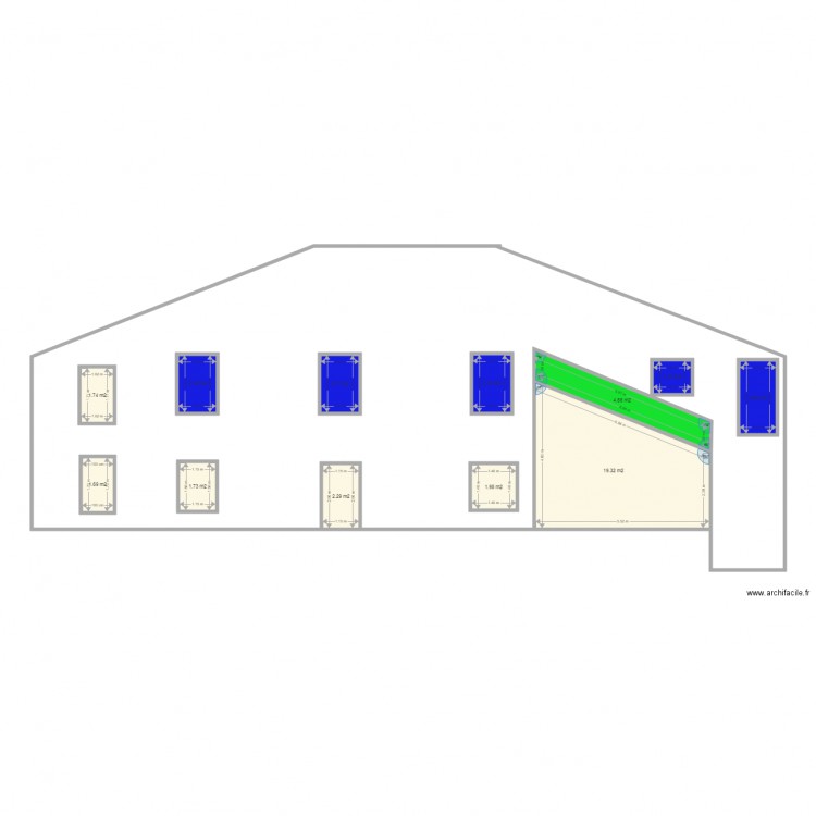 Facade ouest Benney. Plan de 0 pièce et 0 m2