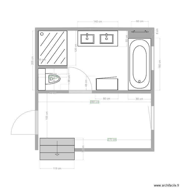 Aménagement SDB V08. Plan de 0 pièce et 0 m2