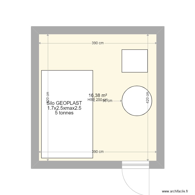 lurton g. Plan de 1 pièce et 16 m2