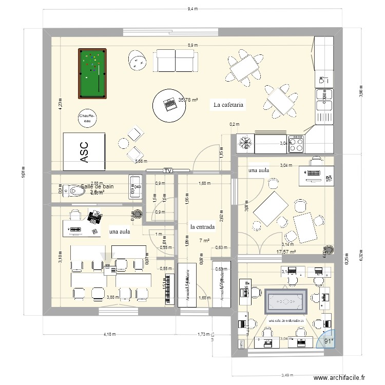 étage 2. Plan de 11 pièces et 119 m2