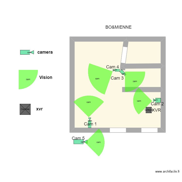 BO ET MIENNE . Plan de 2 pièces et 21 m2