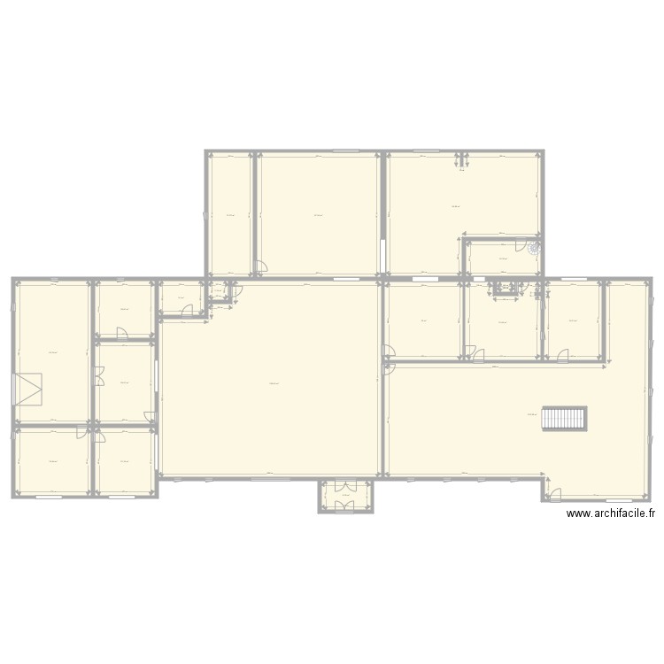 Extension armurerie 2023. Plan de 18 pièces et 946 m2