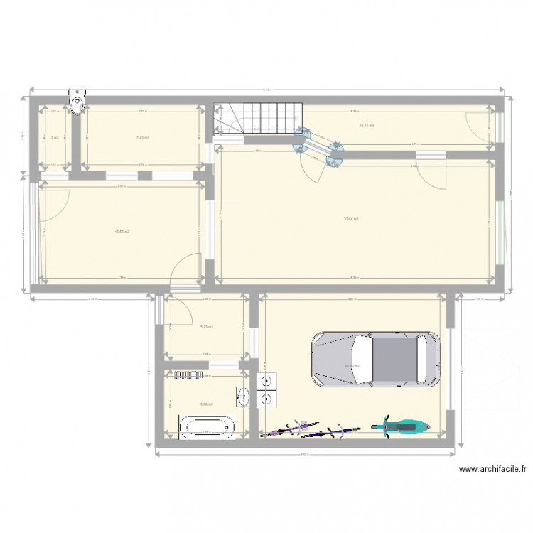 Maison Templeuve 2. Plan de 8 pièces et 103 m2