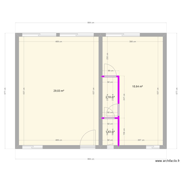 extension dalle placo. Plan de 0 pièce et 0 m2