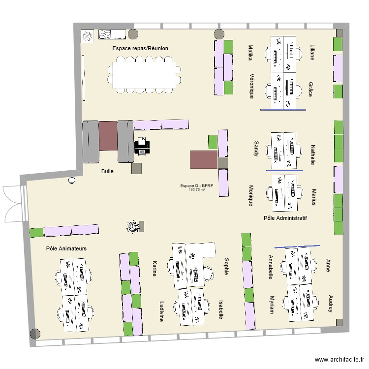 Espace D - Proposition 1. Plan de 1 pièce et 166 m2
