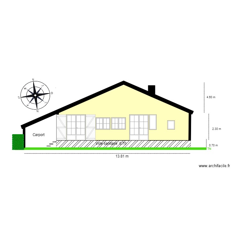 chalet 63 Facade NORD 1. Plan de 0 pièce et 0 m2