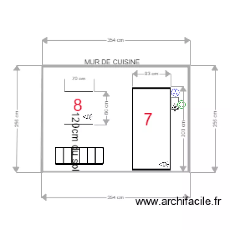 FENETRE CUISINE. Plan de 