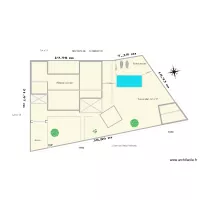  Plan de masse avec espace multifonction dans jardin