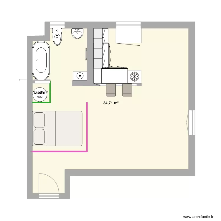 Invest Nantes 4. Plan de 2  et 35 m²