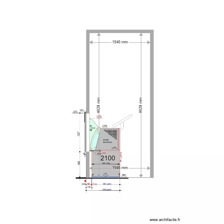 COUPE EXISTANT HYERES GARES 2100. Plan de 